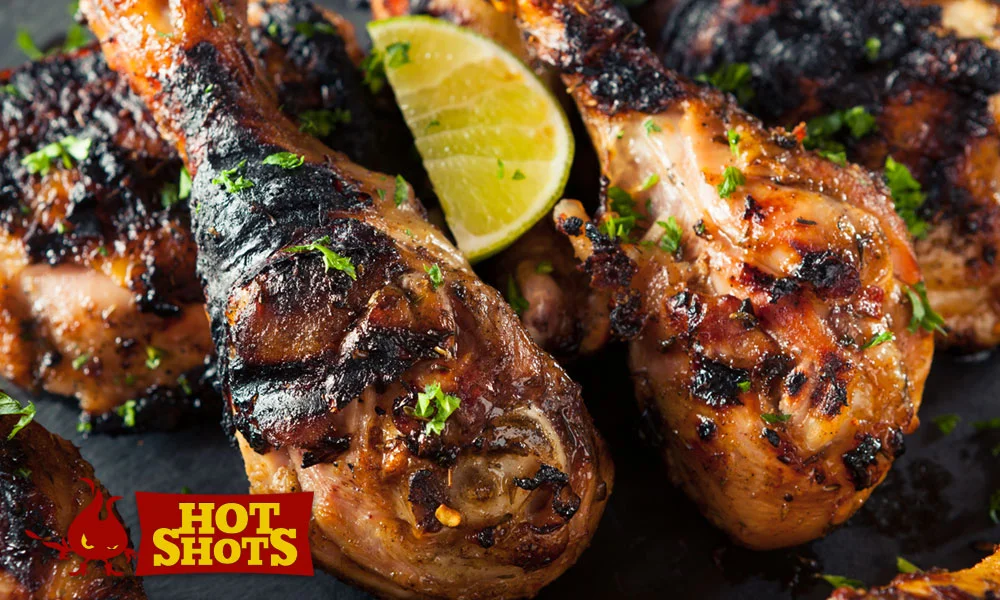 Spicy BBQ chicken Maryland drumsticks, Hot Shots recipe