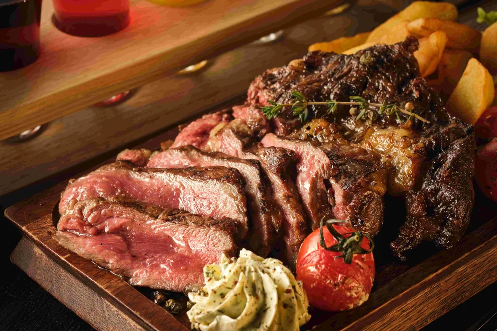 Spit roast ribeye, sliced, Hot Shots recipe
